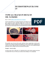 Typical Cracks in Deck of Oil and Fracture Weld Defects