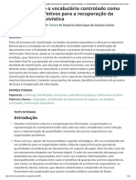 A Classificação e o Vocabulário Controlado Como Instrumentos Efetivos para A Recuperação Da Informação Arquivística