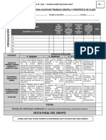 Rúbrica para Calificar Trabajo Grupal y Propósito de Clase