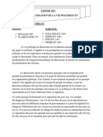 Thème: L'Organisation de La Vie Politique En: Expose Ses Democratie