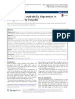 Risk Factors For Post-Stroke Depression in Sohag University Hospital