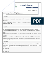 Atividades - Problemas Com Funções Do 1° Grau