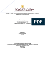 Actividad 4 - Tarea La Diversidad Cultural y Relaciones Interculturales en Un Territorio Asignado Por La Multiculturalidad