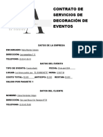 Contrato de Servicios de Decoración de Eventos