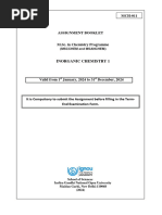 Assignment MCH-011 (Eng) 2024 For Prog MSCCHEM and MSANCHEM