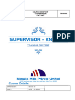 Supervisor - Knitting: Menaka Mills Private Limited