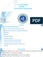 CST 204 Dbms Module - 3 Physical Data Organization