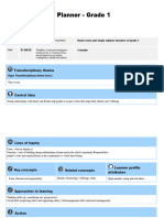 Grade 1 - Unit Planner 1