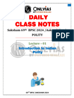 Polity 01 - Daily Class Notes (English) - - सक्षम (Saksham) 69वां BPSC