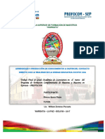 Trabajo Final de Grado Académico de Licenciatura en El Marco Del Programa de Formación Complementaria de Maestras y Maestros en Ejercicio - PROFOCOM