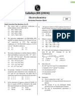 Electrochemistry - Practice Sheet - Lakshya JEE 2024