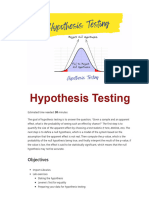 Hypothesis Testing: Objectives