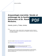 Hanela, Javier y Traba, Aniela (2015) - Arqueología Marxista Desde El Estómago de La Bestia'. Entrevista Al Dr. Randall H. McGuire