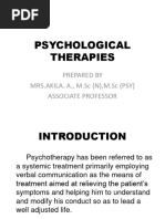 Pyschological Therapies