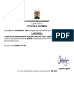 Sanek Media Registration Certificate