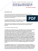 DJ 2014 200 ¿Prescripción de La Pretensión de Ineficacia Ex Artículo 161 Del CC