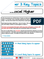 Key Topics Edexcel Higher Paper 3