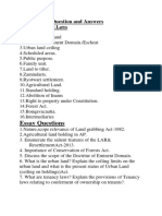 Land Laws-Q &a For Students