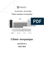 UE XLG2CU010 - Chimie Inorganique - Polycopié de Cours 2024