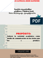 CLASE 01 Situación Comunicativa La Variedad Académica, Oralidad, Coloquialismo y Palabras Baúl