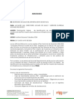 MEMORANDO Participación Talleres de Identificación de Necesidades para La Construcción Del Plan Maestro de Inversiones en Infraestructura