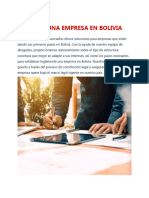 Crear Una Empresa en Bolivia