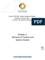 Chapter 2 Elements of System and System Analyst