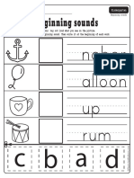 Beginning Sounds Worksheets (Cut Paste)