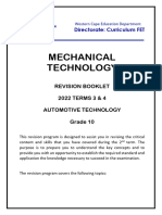 Mechanical Technology Gr10 Term 3 4 - 2022 Automotive Revision Booklet