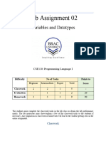 Assignment 2 - Variables and Datatypes