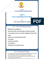 8IT01 UNIT II Error Controling and Coding