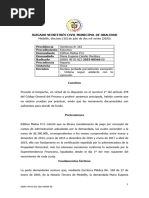 2019-00566 Sentencia Anticipada - Ejecutivo - Cuotas de Administración - Prescripción