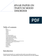 A Seminar Paper On Postpartum Mood Disorder