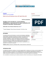 Análisis de Las Fortalezas, Oportunidades, Debilidades y Amenazas de La Etapa Evaluativa Del Proyecto Educativo Institucional