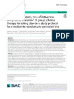 Clinical Effectiveness, Cost-Effectiveness and Process Evaluation of Group Schema Therapy For Eating Disorders - Study Protocol For A Multicenter Randomized Controlled Trial