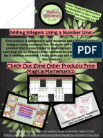 Adding Integers Using A Number Line:: Check Out Some Other Products From Magicalmathematics