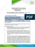 Guia de Actividades y Rúbrica de Evaluación - Unidad 3 - Tarea 5 - Aplicar Tecnologías Complementarias y de Innovación de Poscosecha