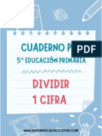 Cuaderno Dividir Entre 1 Cifra - 5 Curso Educacion Primaria