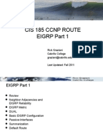 Cis185 ROUTE Lecture2 EIGRP Part1