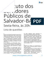 Estatuto Dos Servidores Públicos de Salvador-BA (Completo)