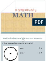 Long Quiz Grade 5 Math