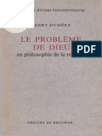 DUMÉRY Henry - Le Problème de Dieu en Philosophie de La Religion (DDB) 1957