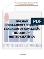 Regulamento de TCC - Artigo Científico 2019