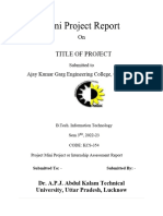 Mini Project Format