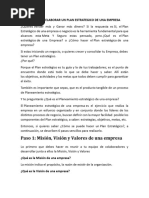 Guia para Elaborar Un Plan Estrategico de Una Empresa