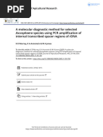 A Molecular Diagnostic Method For Selected Ascosphaera Species Using PCR Amplification of Internal Transcribed Spacer Regions of rDNA