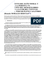 DJ 2011 153 Especial Sobre Tercer Pleno Casatorio - Resarcimiento Del Daño Moral y Daño A La Persona VS Indemnización Del Desequilibrio Economico A Favor Del Conyuge - Morales Hervias