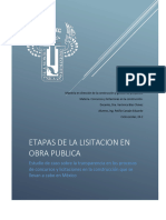 ENTREGABLE: Estudio de Caso Sobre La Transparencia en Los Procesos de Concursos y Licitaciones en La Construcción Que Se Llevan A Cabo en México