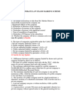 Corporate Law PART A (2023 Resit Proposed Marking Scheme)