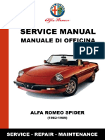 Alfa Romeo Spider (1983-1989) - Service Manual - Manuale Di Officina - Parts - Wiring Diagrams